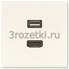 [MALS1163] HDMI / USB 2.0, Термопласт (ударопрочный) блестящий, слоновая кость <Jung>