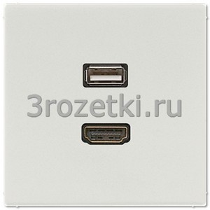 3rozetki.ru - Jung - [MALS1163LG] HDMI / USB 2.0, Термопласт (ударопрочный) блестящий, светло-серый.