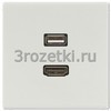 [MALS1163LG] HDMI / USB 2.0, Термопласт (ударопрочный) блестящий, светло-серый <Jung>