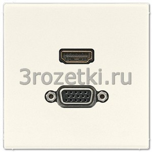 3rozetki.ru - Jung - [MALS1173] HDMI / VGA, Термопласт (ударопрочный) блестящий, слоновая кость.