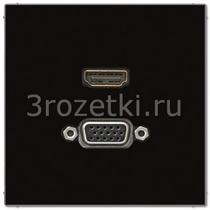 3rozetki.ru - Jung - [MALS1173SW] HDMI / VGA, Термопласт (ударопрочный) блестящий, чёрный.