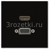 [MALS1173SW] HDMI / VGA, Термопласт (ударопрочный) блестящий, чёрный <Jung>