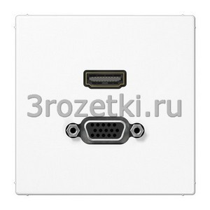 3rozetki.ru - Jung - [MALS1173WW] HDMI / VGA, Термопласт (ударопрочный) блестящий, белый.