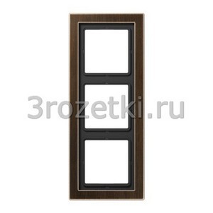 3rozetki.ru - Jung - LS-Design - [MED2983AT] Рамка 3я, вертикальная/горизонтальная, металл  (латунь Antik).