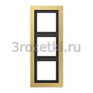 3rozetki.ru - Jung - LS-Design - [MED2983C] Рамка 3я, вертикальная/горизонтальная, металл  (латунь Classic).