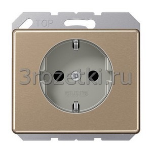 3rozetki.ru - Jung - [SL520NKIGB] Штепсельная розетка SCHUKO с защитой от детей 16A 250V~, золотая бронза.