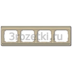 3rozetki.ru - Jung - [SL5840GB] Рамка из прозрачного акрилового стекла, цветная подложка, золотая бронза, 4-ная.