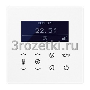 3rozetki.ru - Jung - [TRDLS923048WW] Комнатный термостат fan coil 4-трубный, белый.