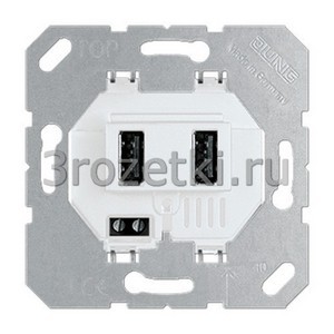 3rozetki.ru - Jung - [USB3-2WW] USB зарядное устройство, белый.