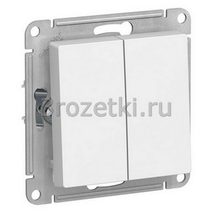 3rozetki.ru - Systeme Electric - AtlasDesign - [ATN000117] Кнопка без фиксации 2-клавишная 2НО (белый).