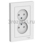 [ATN000122] ATLASDESIGN РОЗЕТКА двойная без заземления со шторками,16А, в сборе, БЕЛЫЙ () <Schneider Electric->