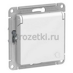 [ATN000146] Розетка SCHUKO с з/к, с крышкой (белый) <Systeme Electric-AtlasDesign>