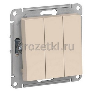 3rozetki.ru - Systeme Electric - AtlasDesign - [ATN000231] Выключатель 3-клавишный (слоновая кость).