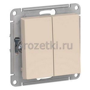 3rozetki.ru - Systeme Electric - AtlasDesign - [ATN000265] Выключатель 2-клавишный проходной (слоновая кость).