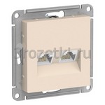 [ATN000285] Розетка интернетная двойная UAE 2xRJ45 6Cat. (слоновая кость) <Systeme Electric-AtlasDesign>