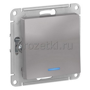 3rozetki.ru - Systeme Electric - AtlasDesign - [ATN000313] Выключатель 1-клавишный с подсветкой (алюминий).