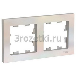 3rozetki.ru - Systeme Electric - AtlasDesign - [ATN000402] Рамка 2 постовая вертикальная/горизонтальная (жемчуг).