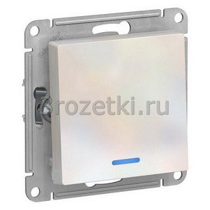 3rozetki.ru - Systeme Electric - AtlasDesign - [ATN000413] Выключатель 1-клавишный с подсветкой (жемчуг).