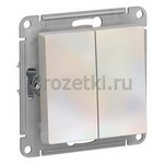 [ATN000417] Кнопка без фиксации 2-клавишная 2НО (жемчуг) <Systeme Electric-AtlasDesign>