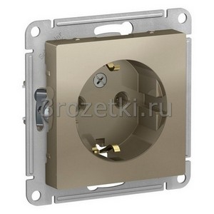 3rozetki.ru - Systeme Electric - AtlasDesign - [ATN000543] Розетка SCHUKO с з/к (шампань).