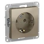 [ATN000543] Розетка SCHUKO с з/к (шампань) <Systeme Electric-AtlasDesign>