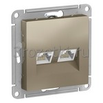 [ATN000585] Розетка интернетная двойная UAE 2xRJ45 6Cat. (шампань) <Systeme Electric-AtlasDesign>