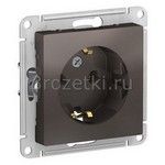 [ATN000643] Розетка SCHUKO с з/к (мокко) <Systeme Electric-AtlasDesign>