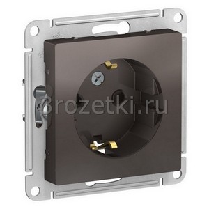 3rozetki.ru - Systeme Electric - AtlasDesign - [ATN000645] Розетка SCHUKO с з/к, со шторками ''защита от детей'' (мокко).