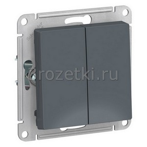 3rozetki.ru - Systeme Electric - AtlasDesign - [ATN000717] Кнопка без фиксации 2-клавишная 2НО (грифель).