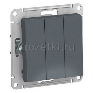 3rozetki.ru - Systeme Electric - AtlasDesign - [ATN000731] Выключатель 3-клавишный (грифель).