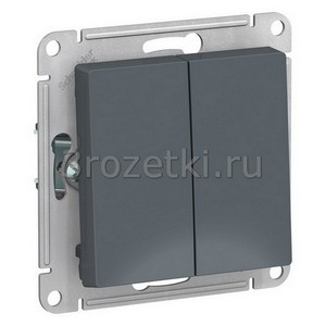 3rozetki.ru - Systeme Electric - AtlasDesign - [ATN000765] Выключатель 2-клавишный проходной (грифель).