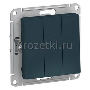 3rozetki.ru - Systeme Electric - AtlasDesign - [ATN000831] Выключатель 3-клавишный (изумруд).