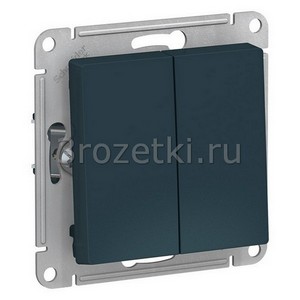 3rozetki.ru - Systeme Electric - AtlasDesign - [ATN000865] Выключатель 2-клавишный проходной (изумруд).