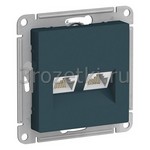 [ATN000885] Розетка интернетная двойная UAE 2xRJ45 6Cat. (изумруд) <Systeme Electric-AtlasDesign>