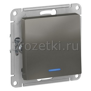 3rozetki.ru - Systeme Electric - AtlasDesign - [ATN000913] Выключатель 1-клавишный с подсветкой (сталь).