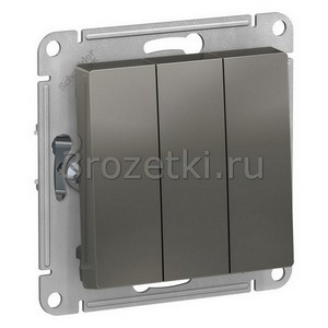 3rozetki.ru - Systeme Electric - AtlasDesign - [ATN000931] Выключатель 3-клавишный (сталь).