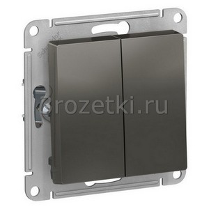 3rozetki.ru - Systeme Electric - AtlasDesign - [ATN000965] Выключатель 2-клавишный проходной (сталь).