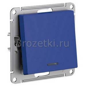 3rozetki.ru - Systeme Electric - AtlasDesign - [ATN001113] Выключатель 1-клавишный с подсветкой (аквамарин).