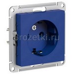 [ATN001143] Розетка SCHUKO с з/к (аквамарин) <Systeme Electric-AtlasDesign>