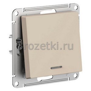 3rozetki.ru - Systeme Electric - AtlasDesign - [ATN001213] Выключатель 1-клавишный с подсветкой (песочный).