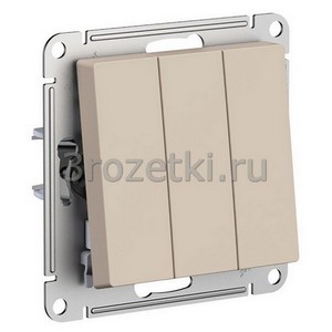 3rozetki.ru - Systeme Electric - AtlasDesign - [ATN001231] Выключатель 3-клавишный (песочный).