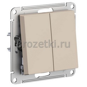 3rozetki.ru - Systeme Electric - AtlasDesign - [ATN001265] Выключатель 2-клавишный проходной (песочный).