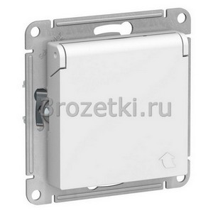 3rozetki.ru - Systeme Electric - AtlasDesign - [ATN001346] Розетка SCHUKO с з/к, с крышкой (лотос).