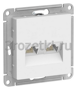 3rozetki.ru - Systeme Electric - AtlasDesign - [ATN001385] Розетка интернетная двойная UAE 2xRJ45 6Cat. (лотос).