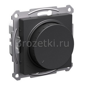 3rozetki.ru - Systeme Electric - AtlasDesign - [ATN001423] Светорегулятор поворотно-нажимной 60-400Вт ''Диммер''  (базальт).