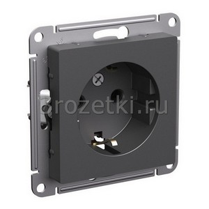 3rozetki.ru - Systeme Electric - AtlasDesign - [ATN001443] Розетка SCHUKO с з/к (базальт).