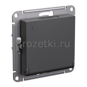 3rozetki.ru - Systeme Electric - AtlasDesign - [ATN001446] Розетка SCHUKO с з/к, с крышкой (базальт).