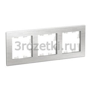 3rozetki.ru - Systeme Electric - AtlasDesign Nature - [ATN312103] Рамкa 3 постовая металл, вертикальная/горизонтальная (серебро).