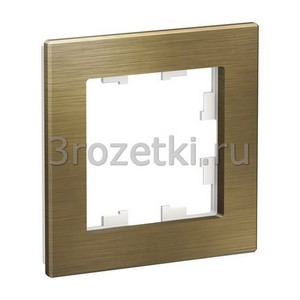 3rozetki.ru - Systeme Electric - AtlasDesign Nature - [ATN312201] Рамкa 1 постовая металл (латунь).