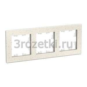 3rozetki.ru - Systeme Electric - AtlasDesign Nature - [ATN343103] Рамка 3 постовая мрамор, вертикальная/горизонтальная (крем роял).